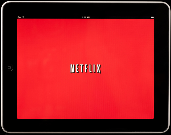 "Apple iPad displaying Netflix"